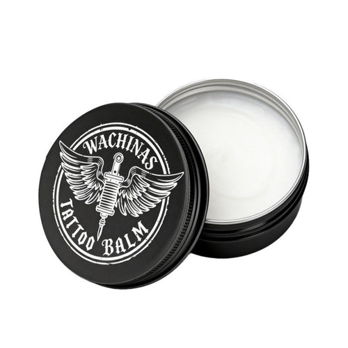 InkShield Tattoo Aftercare Balm in a professional black aluminium tin by WACHINAS for full cycle tattoo recovery